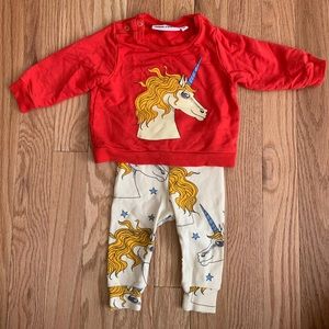 Mini Rodini Unicorn Baby Outfit Size 56 / 62